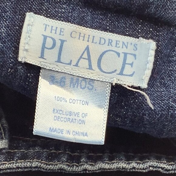 Childrens Place Baby Girl 3-6M Blue Denim Ruffle Overall Dress Adjustable Straps - Picture 3 of 8
